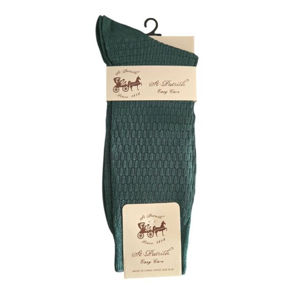 MEN'S ST. PATRICK SILKY HEATHER GREEN DRESS SOCKS FASHION COLORS. - Picture 1 of 2